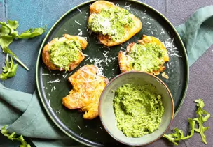 Smashed Potatoes mit Pesto