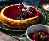 Spekulatius Cheesecake mit Kirschen und Rosmarin