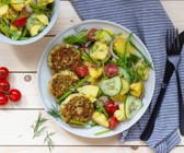 Fischfrikadellen mit Kartoffelsalat
