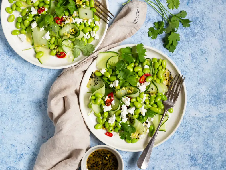 Edamame-Salat mit Feta