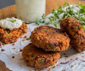 Kidneybohnen-Frikadellen mit Joghurtdip