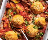 Tofu-Bällchen aus dem Ofen