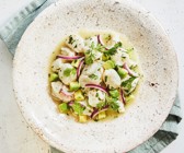 Zitronige Ceviche vom Kabeljau