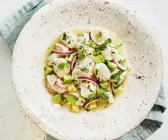 Zitronige Ceviche vom Kabeljau