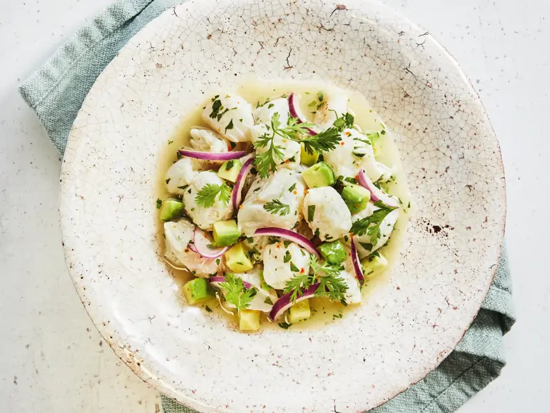 Zitronige Ceviche vom Kabeljau