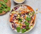 Konjaknudelsalat mit Tahini-Limetten-Sauce