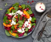Kürbis-Linsen-Salat mit Joghurt-Dressing