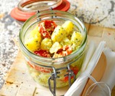 Kartoffelsalat mit Basilikummayonnaise