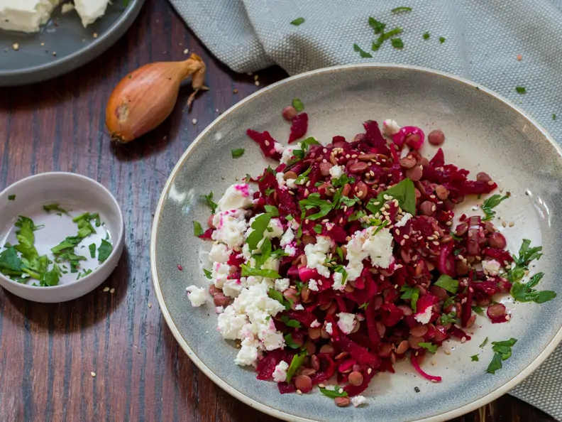 Rote-Bete-Linsensalat