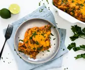 Süßkartoffel-Lasagne mit Kichererbsen