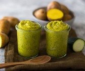 Zucchini-Kartoffel-Haferflocken-Brei