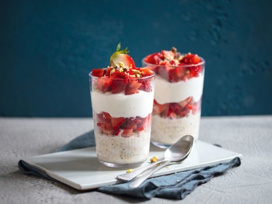 Frühstück im Strawberry-Cheesecake-Style. Foto: Beeke Hedder