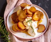 Arme Ritter mit Rosmarin-Pfirsich-Topping