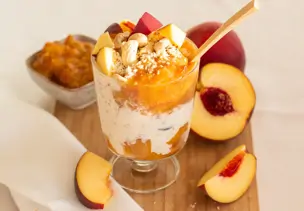 Overnight Oats mit Pfirsichpüree