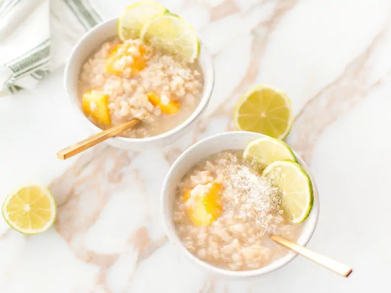Reis-Porridge mit Mango