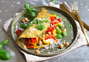 Paprika-Omelette mit Kräutern