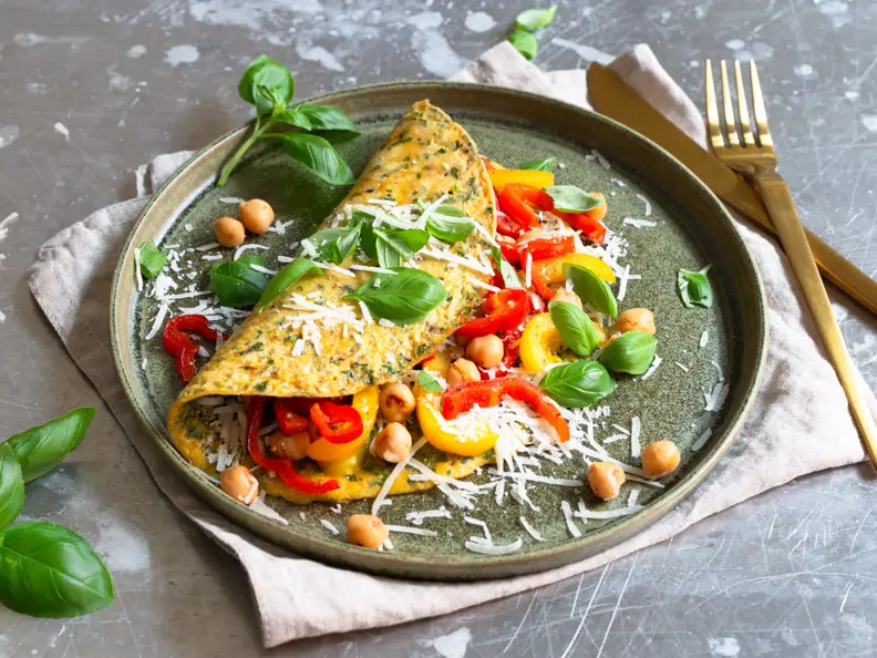 Paprika-Omelette mit Kräutern