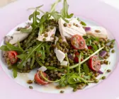 Linsen-Hähnchen-Salat mit Rucola