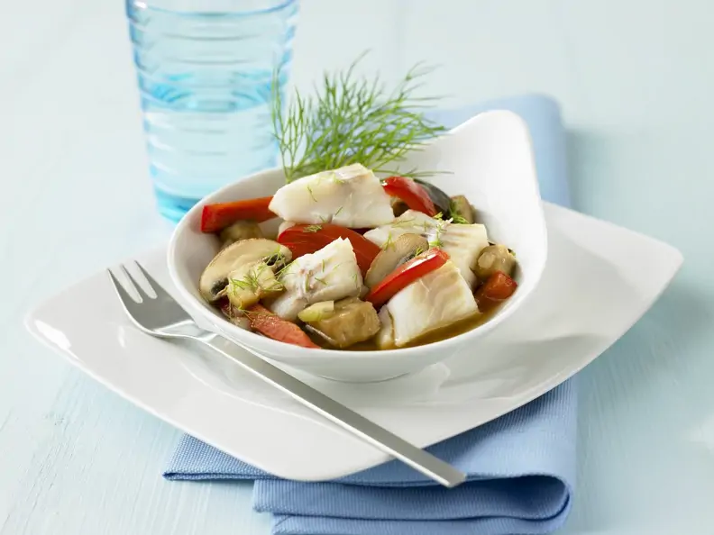 Gemüsegulasch mit Kabeljau