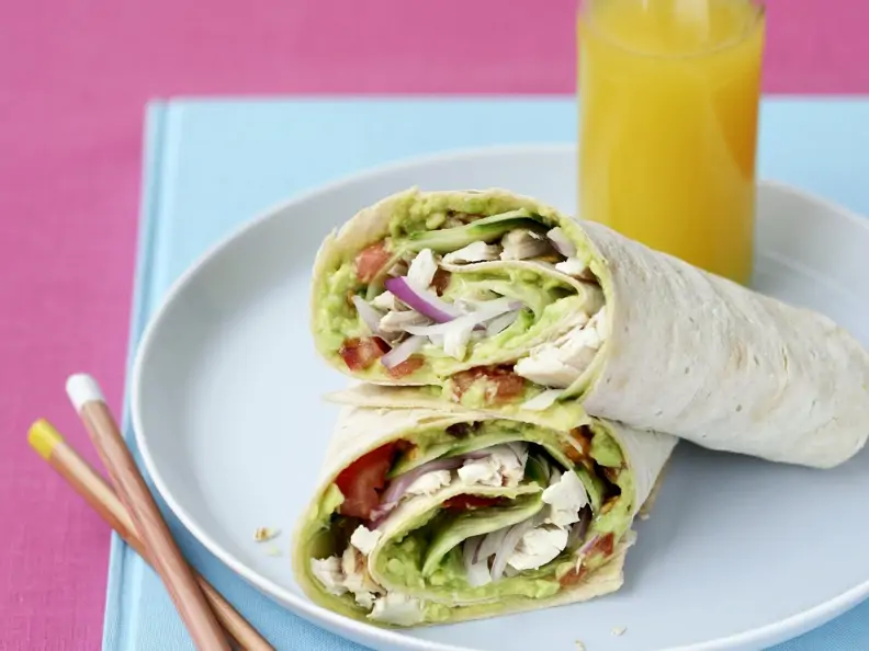 Wraps mit Hähnchen, Salat und Avocado