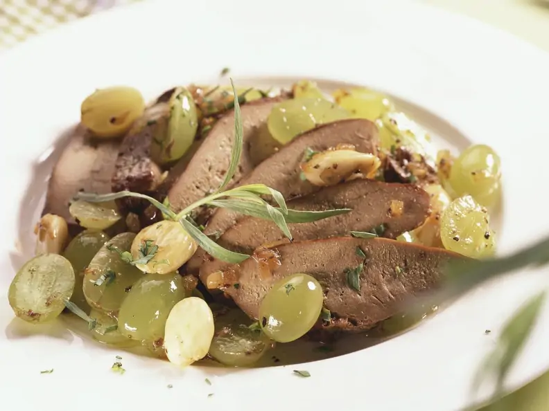 Geflügelleber in Traubensauce