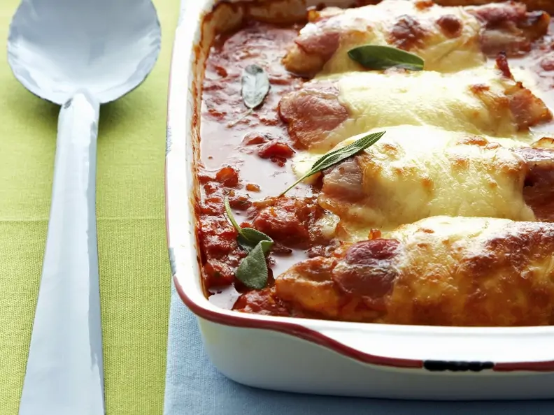 Hähnchen-Gratin mit Mozzarella