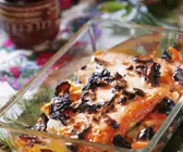 Fischgratin mit Pflaumen