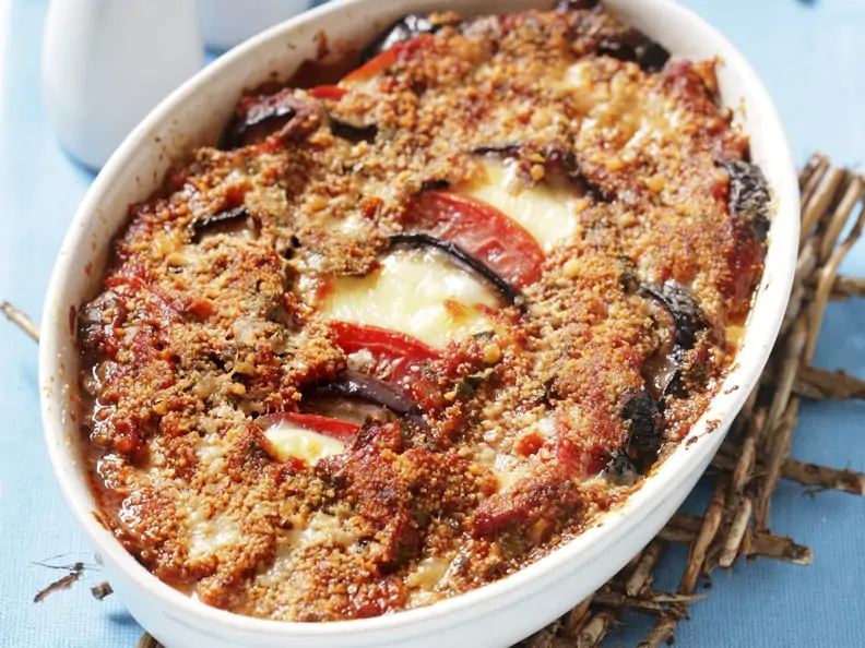 Auberginengratin mit Mozzarella