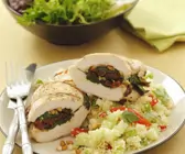 Hähnchen mit Tomaten-Spinat-Füllung