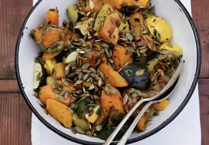 Gebratener Kürbis mit Kürbiskernen