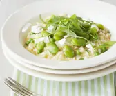 Risotto mit dicken Bohnen und Erbsen