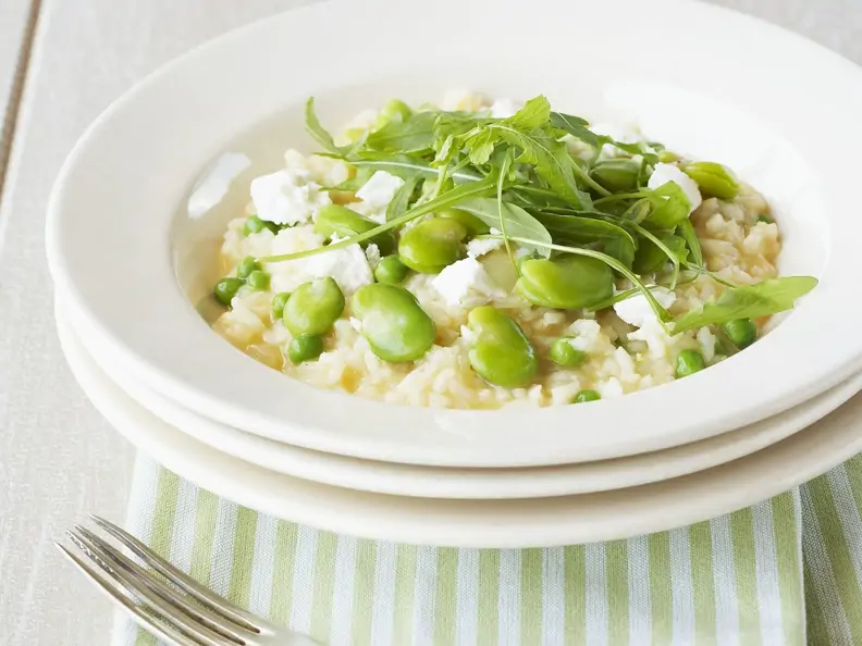 Risotto mit dicken Bohnen und Erbsen