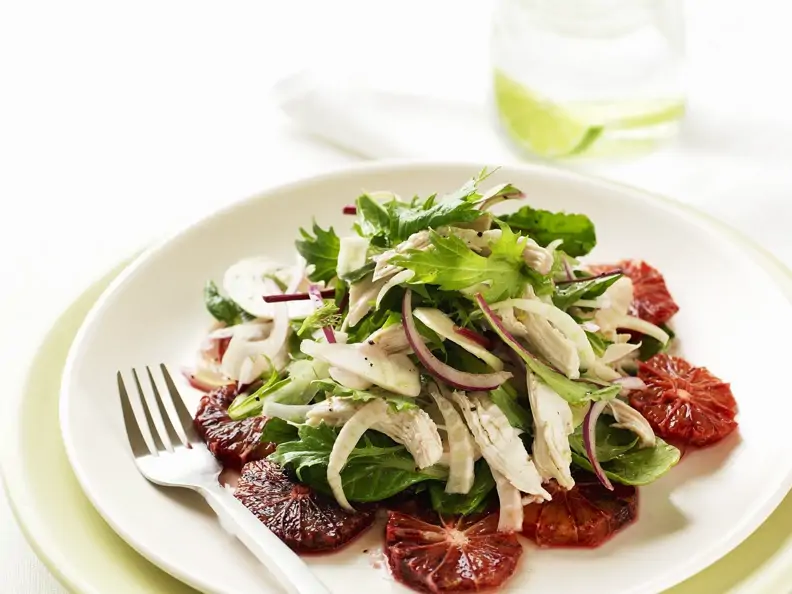 Blutorangen-Fenchel-Salat mit Hähnchen