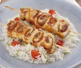 Putenbrustspieße mit frischem Limettenreis