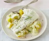 Kabeljau mit Schmorgurken und Kartoffeln