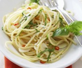 Pasta mit Olivenöl,Knoblauch und Chili (aglio, olio e peperoncino)