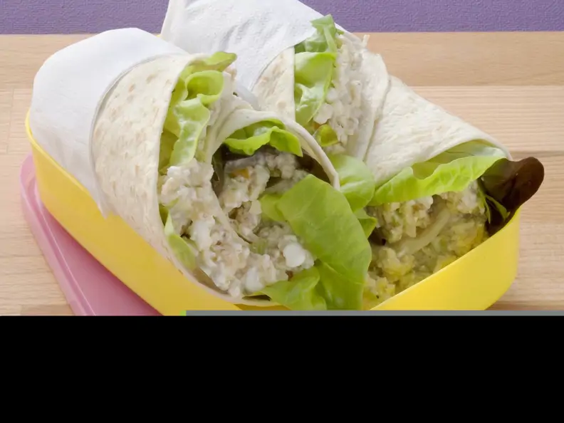 Wrap mit Birne und Porree