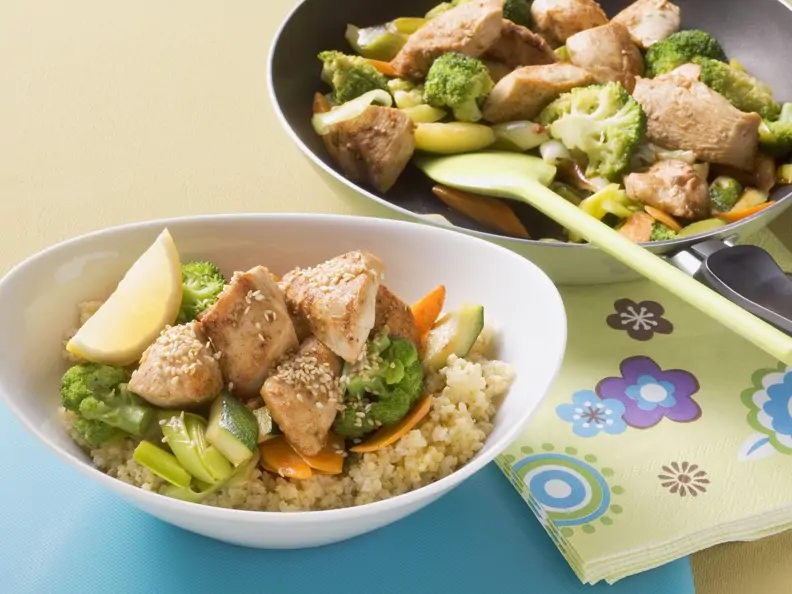 Hähnchen-Gemüse-Pfanne mit Couscous