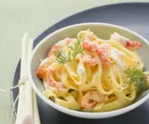Pasta mit Flusskrebs-Zitronen-Soße