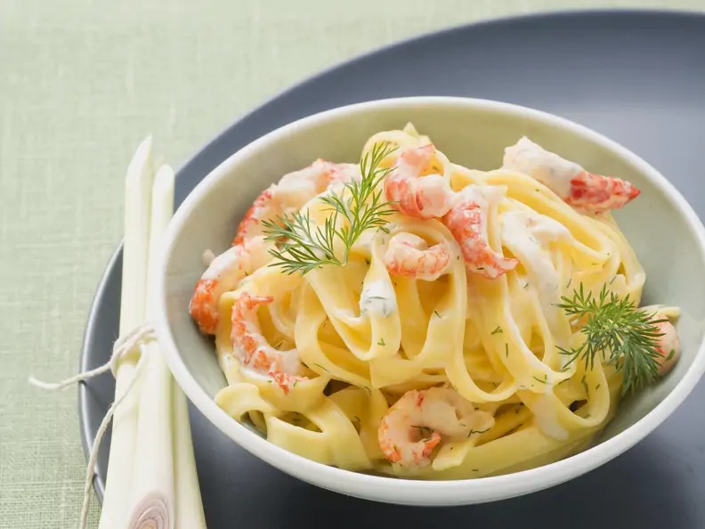 Pasta mit Flusskrebs-Zitronen-Soße