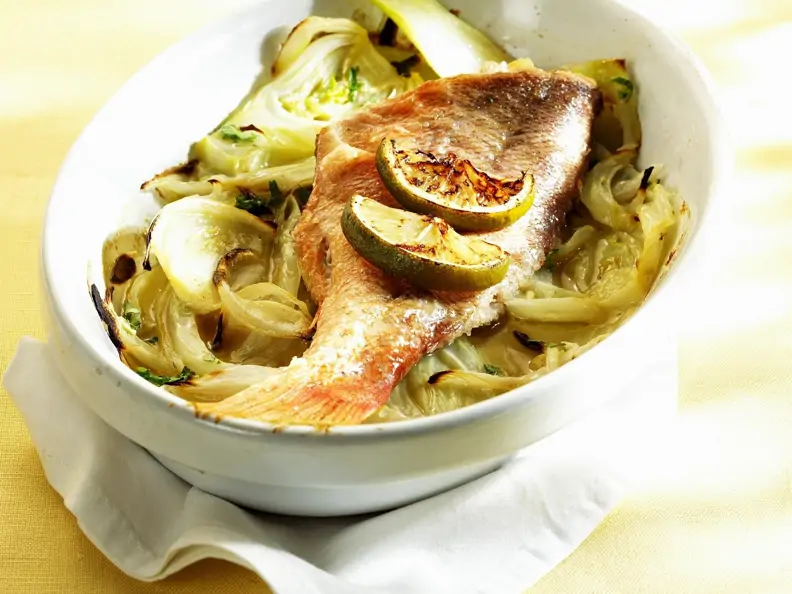 Red Snapper auf Fenchel mit Anisschnaps