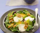 Grüner Salat mit Ziegenkäse, Orangen und Walnüssen
