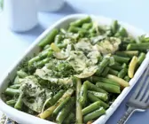Bohnengratin mit Kabeljaufilet
