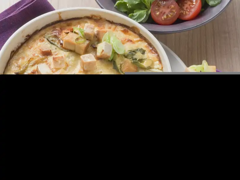 Kartoffelgratin mit geräuchertem Tofu
