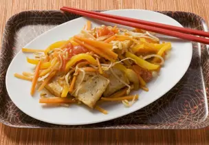 Gebratener Tofu mit Gemüse