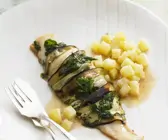 Pangasiusfilet mit Zucchini umwickelt
