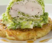 Fasanenroulade mit Wisingmantel, Rösti und Salbei