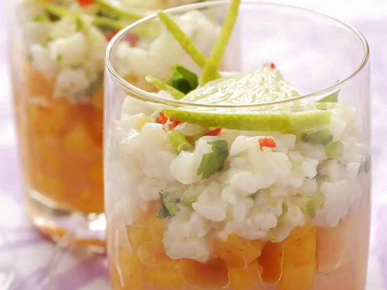 Tatar von der Jakobsmuschel mit Mango und Limette