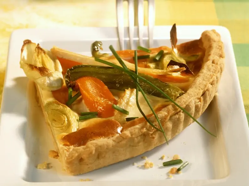 Dinkelquiche mit Wurzelgemüse