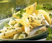 Schwarzwurzelgemüse mit Zitronensauce und Zitronenmelisse